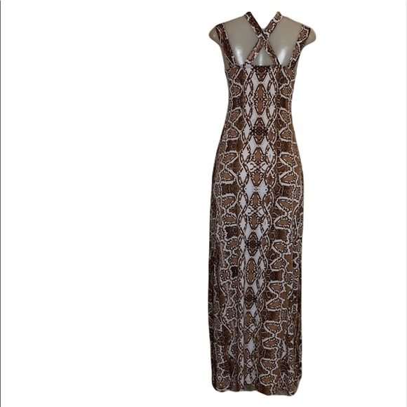 Bisou Bisou Snake Print long Maxi Dress Size 8 - Picture 2 of 9